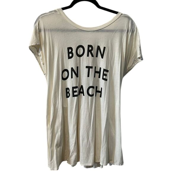 Wildfox Beach Ruffle VBack Tee Medium‎ - Picture 1 of 5